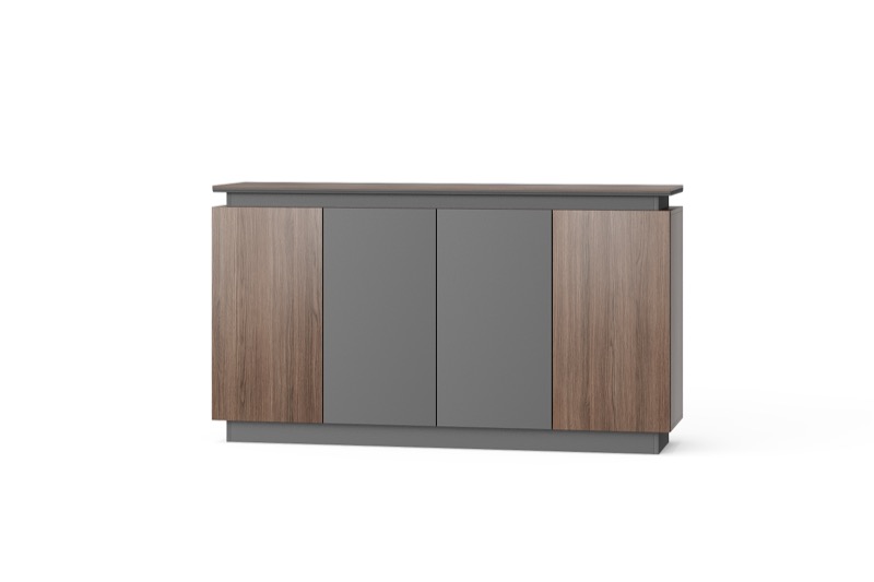 Modern Office Desk with Storage Cabinet
