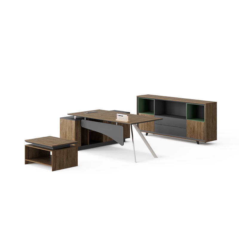 L Shape Manager Office Desk with Storage